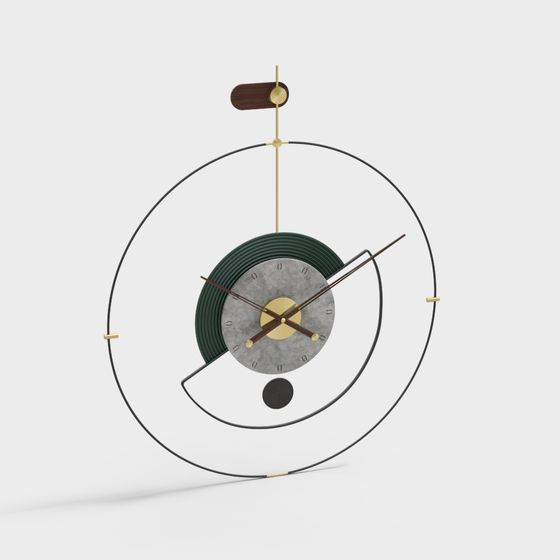 Elegant Low-Poly Clock 3D model