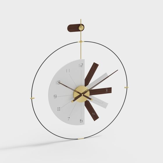 Elegant Low-Poly Clock 3D model for Modern Aesthetics