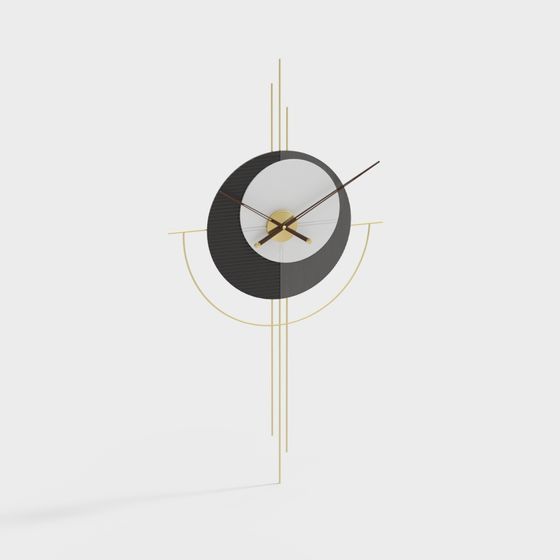 Minimalist Elegant Wall Clock 3D model