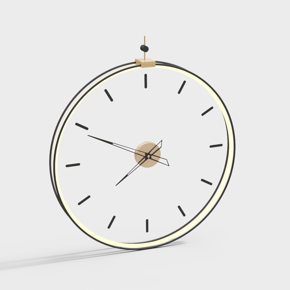 Minimalist Low-Poly Clock 3D model