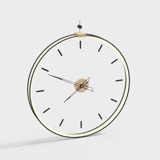 Minimalist Low-Poly Clock 3D model