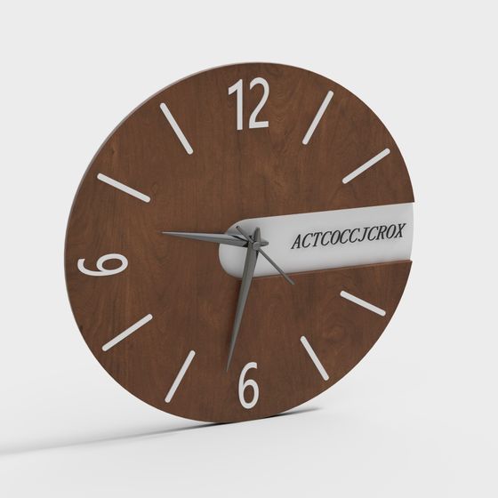 Wooden Minimalist Clock 3D model