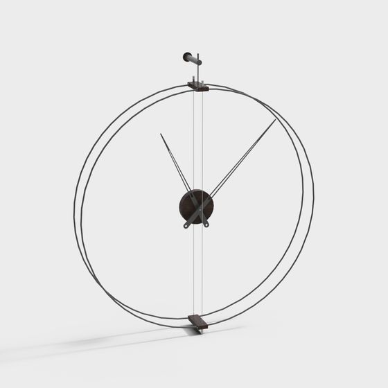 Stylish Suspended Clock 3D model for Modern Interiors