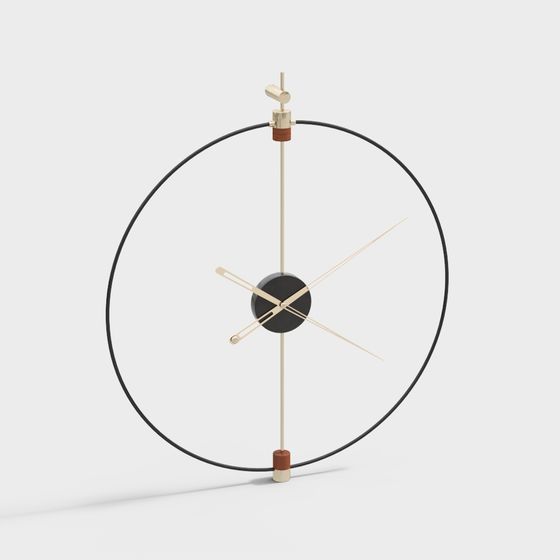 Elegant Minimalist Wall Clock 3D model