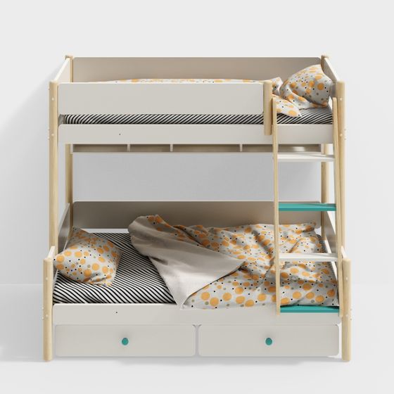 Cozy Bunk Bed 3D model