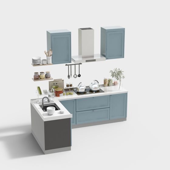 Modern Minimalist Kitchen 3D model
