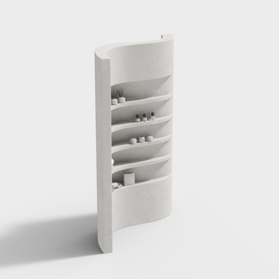 Curved Display Shelf 3D model