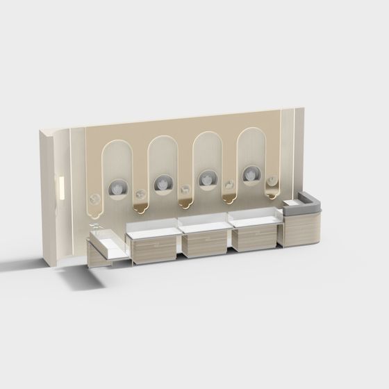 Elegant Jewelry Display Cabinet 3D model