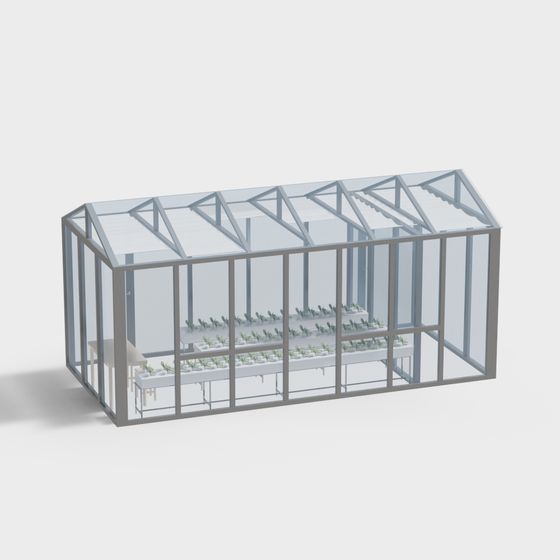 Modern Greenhouse 3D model for Agricultural Innovation