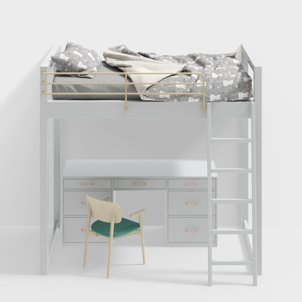 Bureau superposé pour enfants nordique