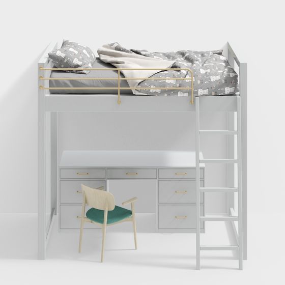 Bureau superposé pour enfants nordique