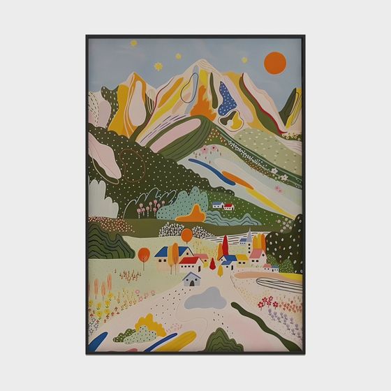 Dreamy Mountain Village 3D model