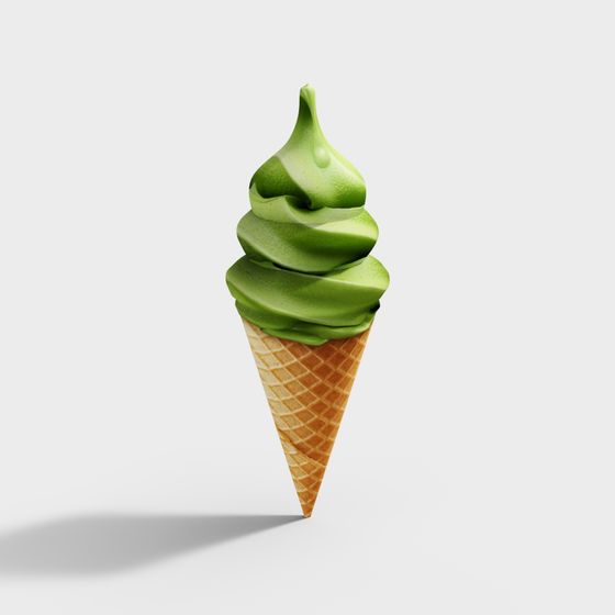 Glorious Matcha Ice Cream 3D Model