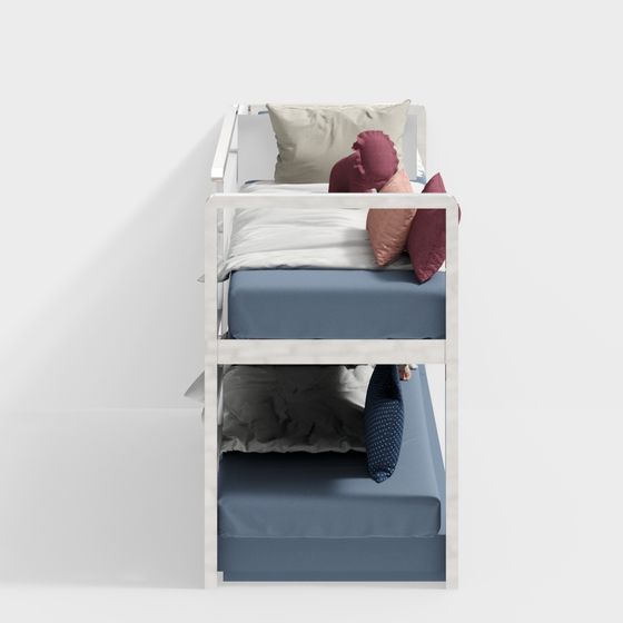 Stylish Double Bunk Bed 3D model for Modern Interiors