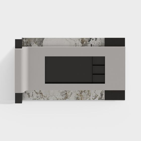 Urban Marble Fireplace 3D model for Modern Interiors