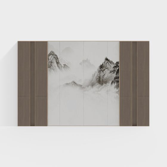 Stunning Mountain Water Screen 3D model