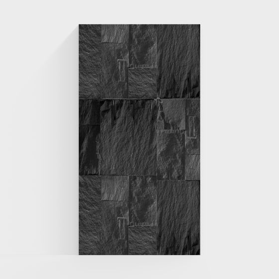 Mysterious Black Stone Wall 3D model
