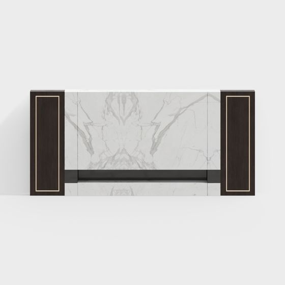 Elegant Marble Fireplace 3D model