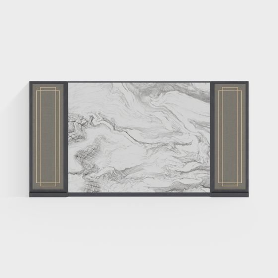 Art Deco Marble Panel 3D model for Elegant Spaces