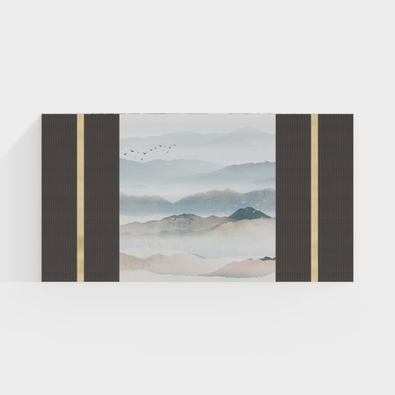 Morning Mist Mountain Landscape 3D model