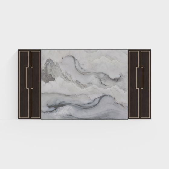 Cloud Mountain Screen 3D model - Fusion of Low-Poly and High-Detail