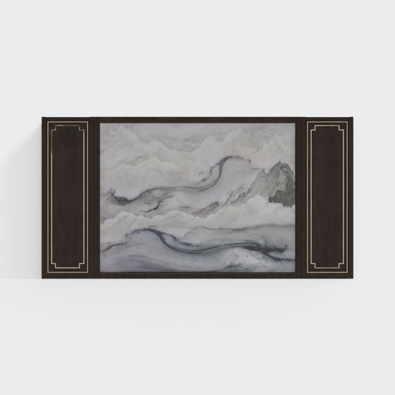 Cloud Mountain Frame 3D Model for Artistic Interiors