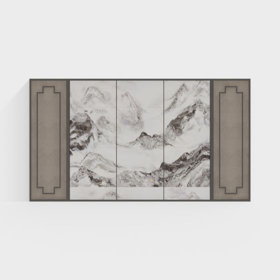 Snow Mountain Screen 3D model