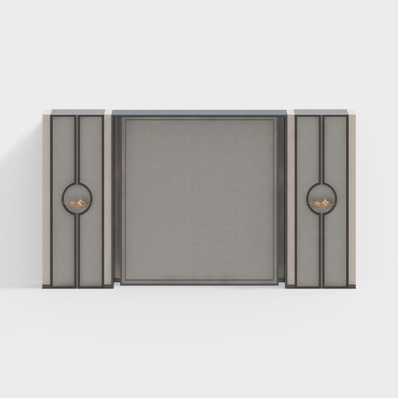 Stylish Minimalist Living Room Screen 3D model