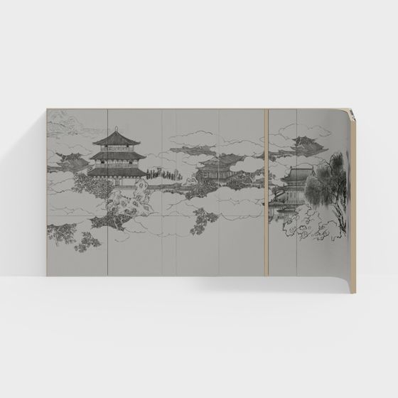 Cloud Pavilion Aesthetic Screen 3D model for Creativity