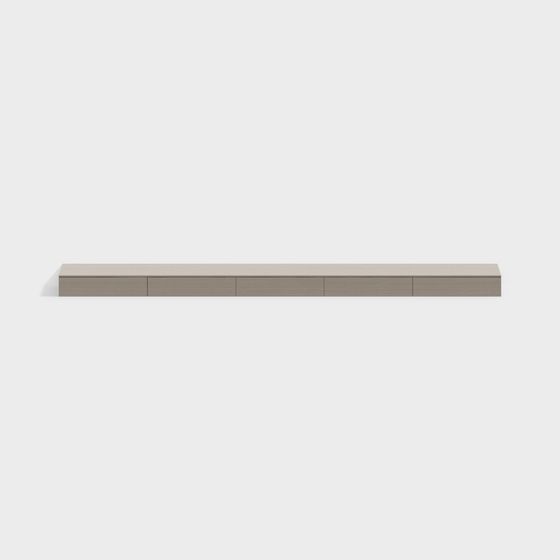 Luxurious Golden Solid Wood TV Cabinet 3D Model