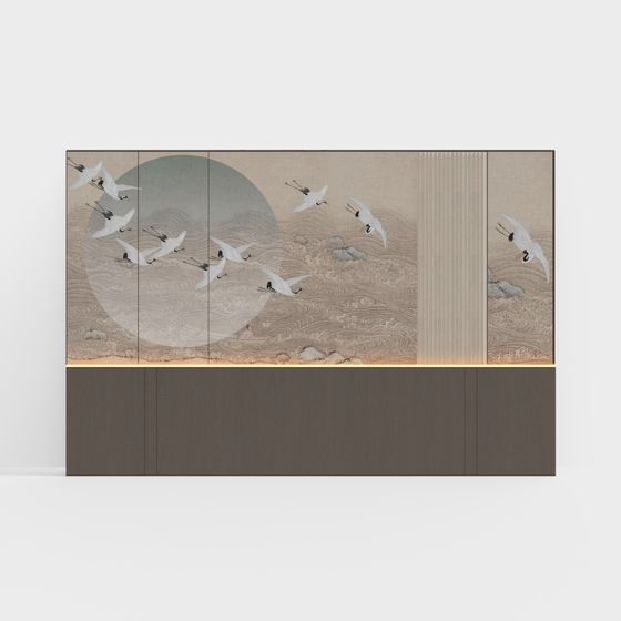 Crane Dance on Waves 3D Model