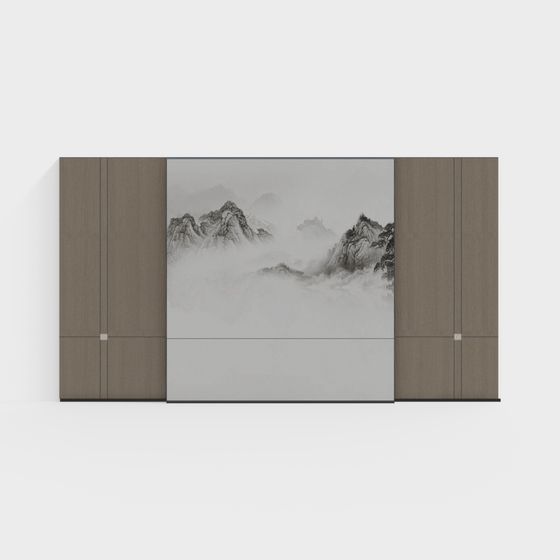 Elegant Cloud Mountain Screen 3D model