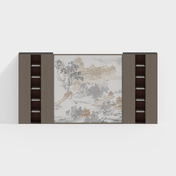 Ancient Charm Bookshelf 3D model for Creative Spaces