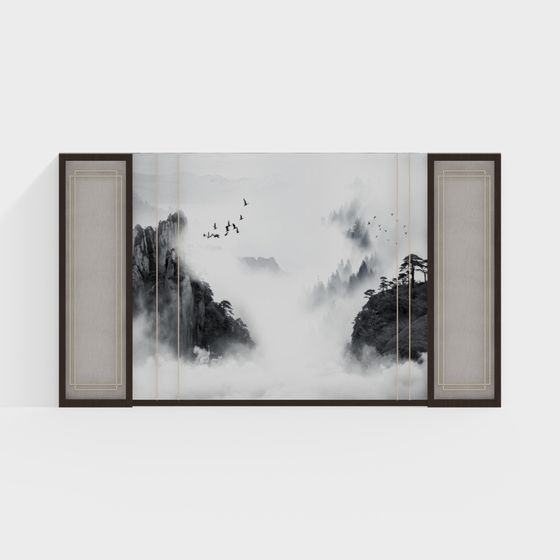 Фоновая стена в современном китайском стиле