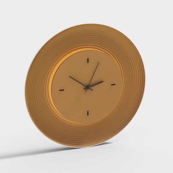 Stylish Low-Polygon Clock 3D model