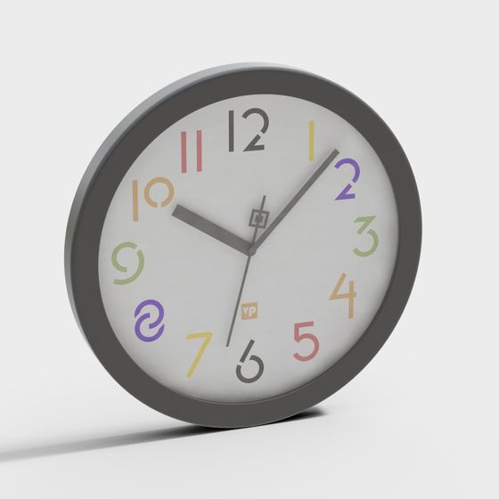Stylish Low-Poly Clock 3D model