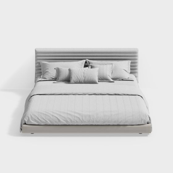 Modern Minimalist 3D Bed Model