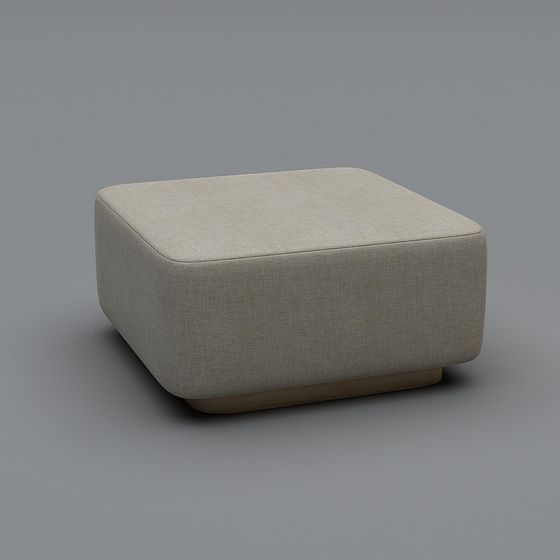 Stylish Square Ottoman 3D model for Modern Interiors