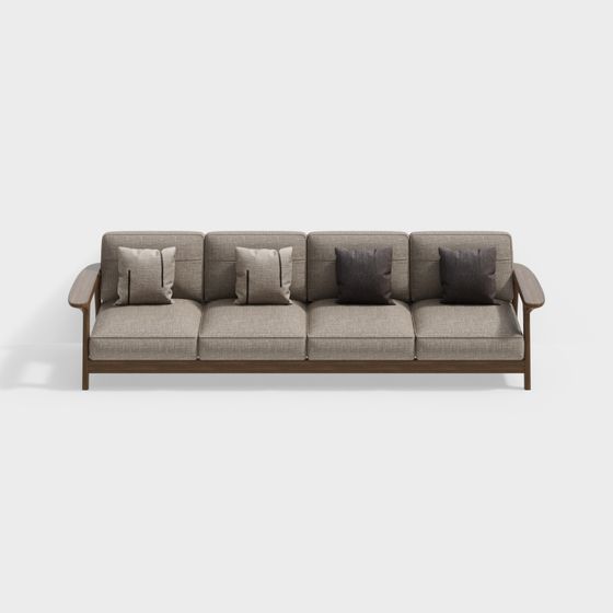 Elegant Minimalist Sofa 3D Model for Modern Living