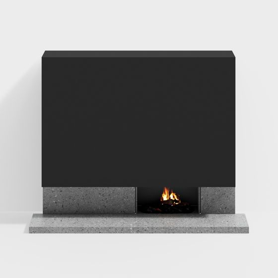 Elegant Modern Fireplace 3D model for Contemporary Designs