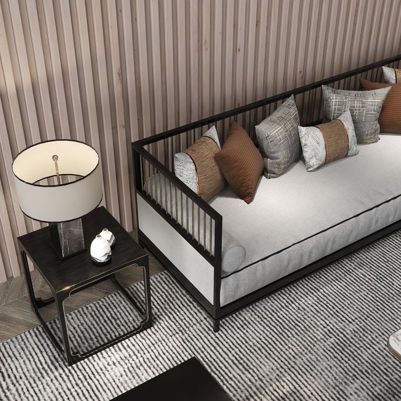 Modern Living Room with Wooden Slats