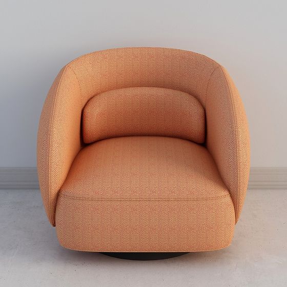 Stylish Orange Armchair 3D model for Modern Interiors