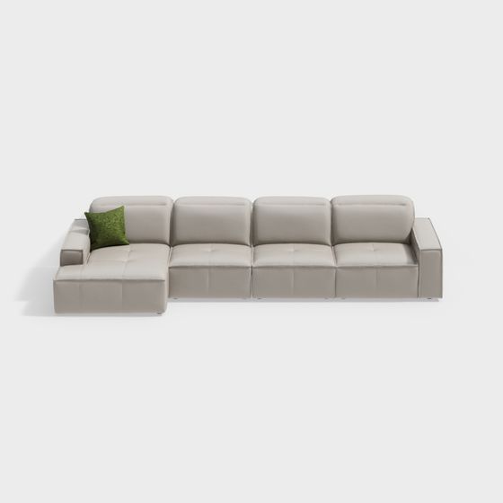 Urban Comfort Low-Poly Sofa 3D model for Modern Homes