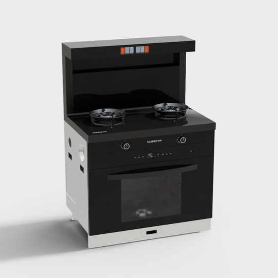 Sleek Integrated Stove 3D Model for Modern Design