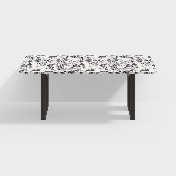 Elegant Marble Dining Table 3D model
