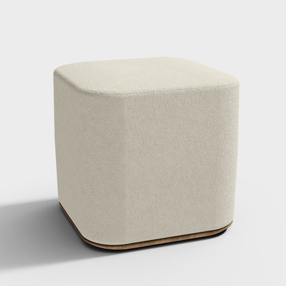 Elegant Cube Stool 3D model for Modern Interiors