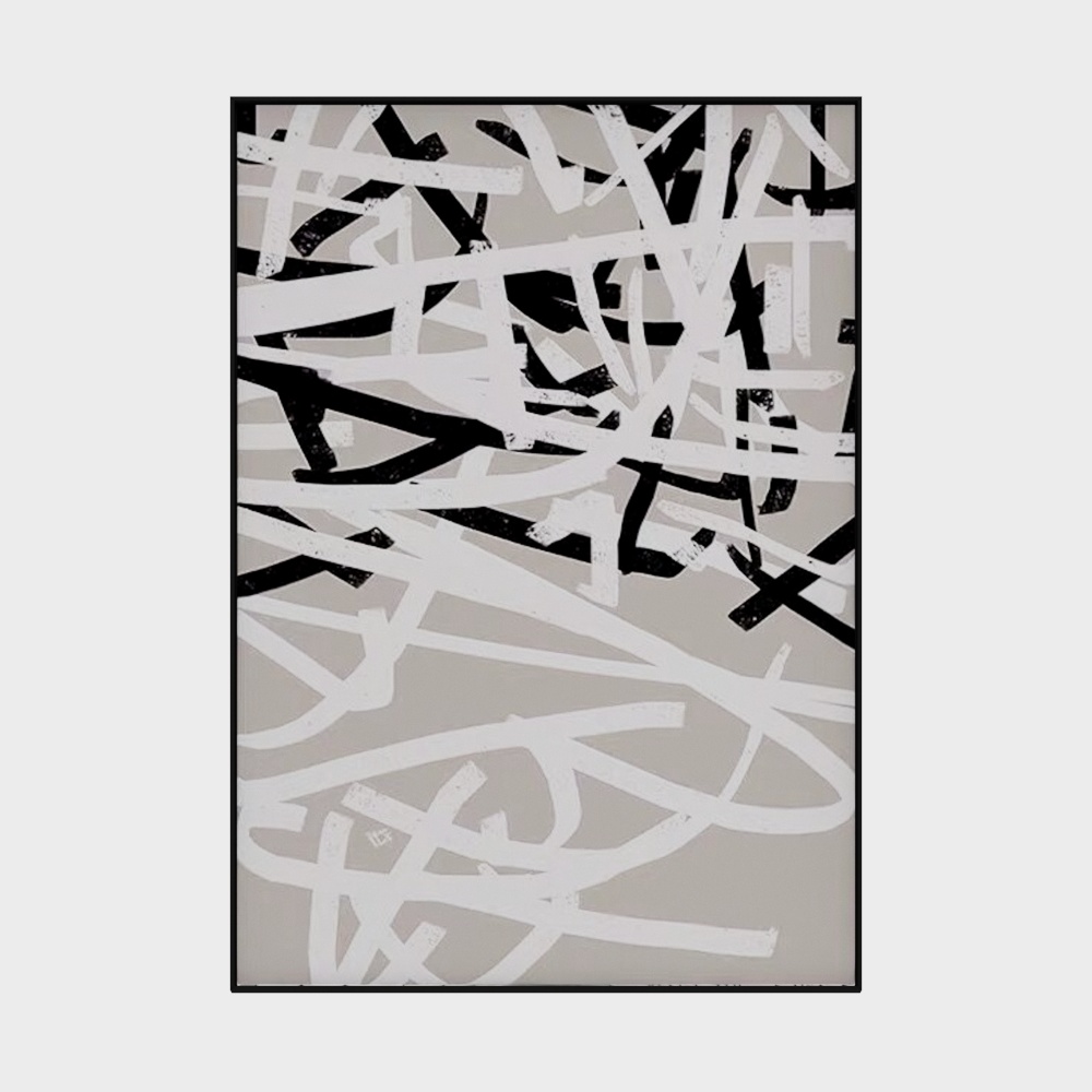 Black and White Abstract Decorative Painting