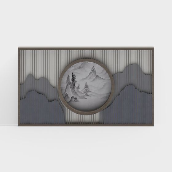 Elegant Landscape Screen 3D model for Modern Interiors