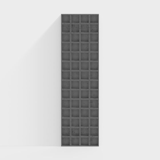 Unique Low-Poly Concrete Grid Wall 3D model
