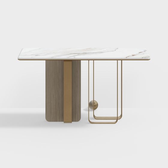 Stylish Marble Dining Table 3D model for Modern Spaces